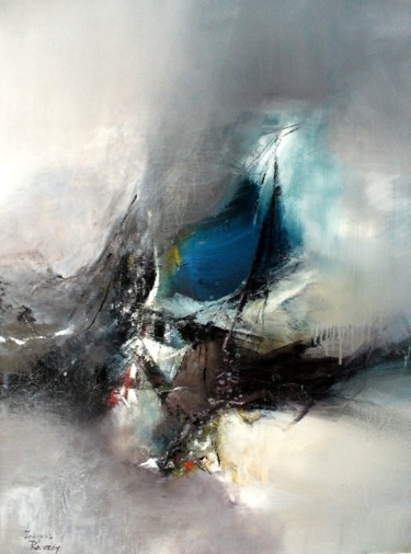 Peinture intitulée "Refuge du bleu" par Jacques Reverdy, Œuvre d'art originale, Huile
