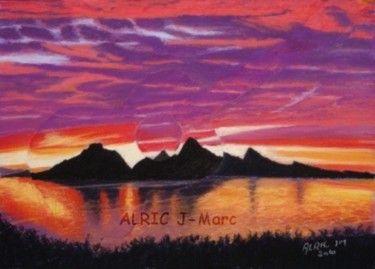 Peinture intitulée "Guitare du soir" par Jean-Marc Alric, Œuvre d'art originale, Huile