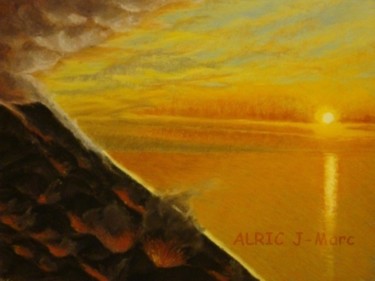 Peinture intitulée "Volcan" par Jean-Marc Alric, Œuvre d'art originale
