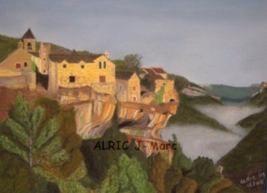 Peinture intitulée "Gorges de l'Aveyron" par Jean-Marc Alric, Œuvre d'art originale, Huile