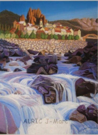 Peinture intitulée "rivière en montagne" par Jean-Marc Alric, Œuvre d'art originale, Huile