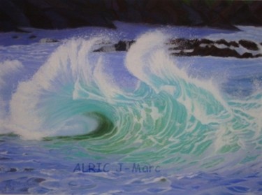 Peinture intitulée "vague" par Jean-Marc Alric, Œuvre d'art originale, Huile
