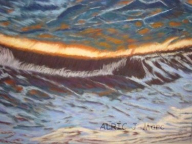 Peinture intitulée "vague de feux" par Jean-Marc Alric, Œuvre d'art originale, Huile