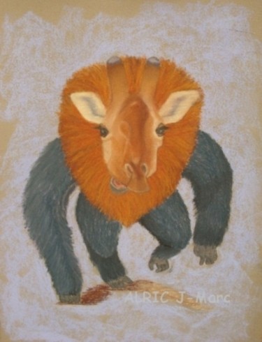 Dessin intitulée "Animal insolite Gor…" par Jean-Marc Alric, Œuvre d'art originale, Pastel