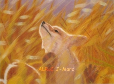 Dessin intitulée "Renardeau" par Jean-Marc Alric, Œuvre d'art originale, Pastel
