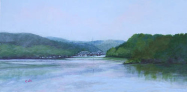 Painting titled "Heading Upriver to…" by Joan Cole, Original Artwork, Oil