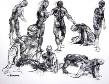 "fusain 50/65 2011 90" başlıklı Resim Christian Rolland tarafından, Orijinal sanat, Diğer