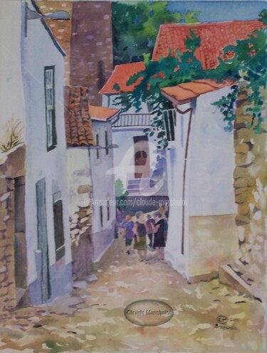 Peinture intitulée "Vieille rue de Brag…" par Claude Marchalot, Œuvre d'art originale, Huile