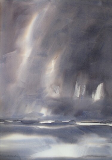 Peinture intitulée "Se tenir là, écoute…" par Muriel Buthier-Chartrain, Œuvre d'art originale