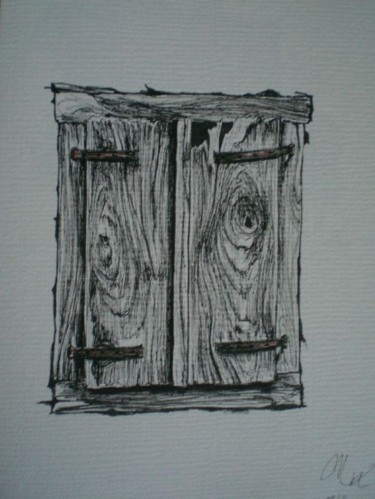 Dessin intitulée "volets" par Mickael Thébault, Œuvre d'art originale