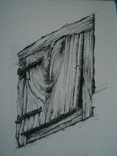 Dessin intitulée "fenetre de grenier 2" par Mickael Thébault, Œuvre d'art originale