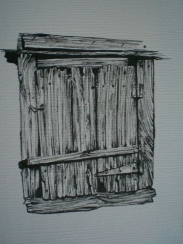 Dessin intitulée "fenetre de grenier 3" par Mickael Thébault, Œuvre d'art originale