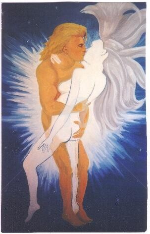 Painting titled "The Kiss" by Piotr, Original Artwork