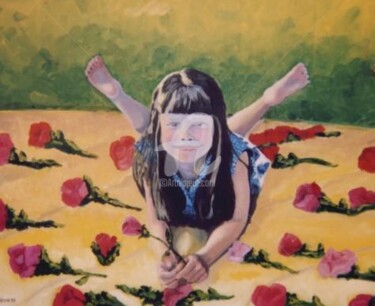 Painting titled "portrait of Krysia" by Piotr, Original Artwork