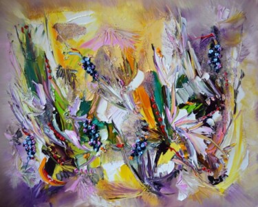 Peinture intitulée "Les ombrelles" par Muriel Cayet, Œuvre d'art originale