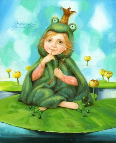 Peinture intitulée "Frog-princess / Рас…" par Natalia Derevianko, Œuvre d'art originale, Huile