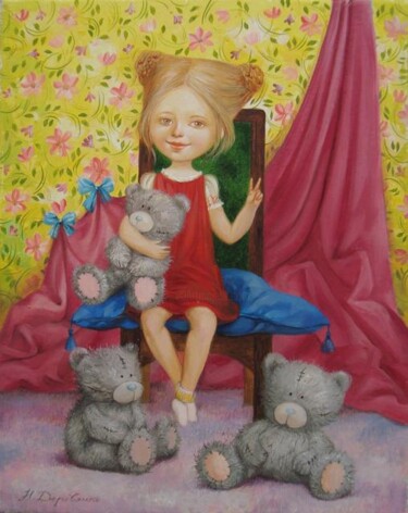 Peinture intitulée "Three Bears / Три м…" par Natalia Derevianko, Œuvre d'art originale, Huile