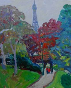 Painting titled "Champs de Mars, Oct…" by Varvara Bracho, Original Artwork