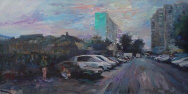 Painting titled "L'enfance de l'art" by Manuel Leonardi, Original Artwork, Oil