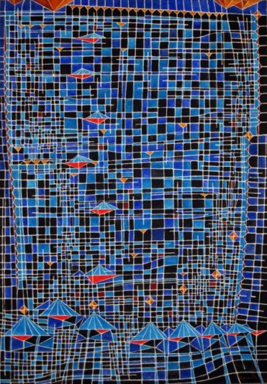 Painting titled "A CRIAÇÃO - Do negr…" by Jose Carlos Sarmento, Original Artwork, Oil