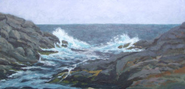 Painting titled "Christmas Cove, Mon…" by Joan Cole, Original Artwork, Oil