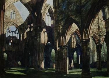 Peinture intitulée "Entre ciel et terre…" par Paul Dmoch, Œuvre d'art originale, Aquarelle