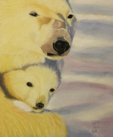 Dessin intitulée "Ours polaire" par Jean-Marc Alric, Œuvre d'art originale, Pastel