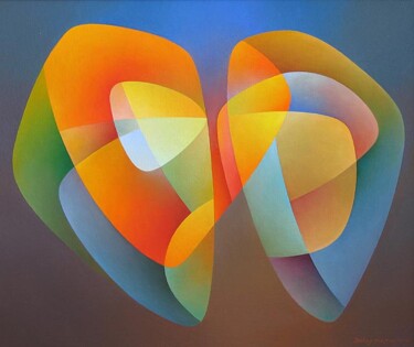 Painting titled "Interplay  V." by Orest Dubay, Original Artwork, Oil