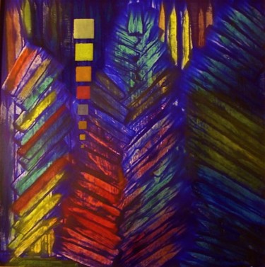Peinture intitulée "Bleu 2" par Guy Benson, Œuvre d'art originale, Huile