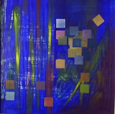 Peinture intitulée "Bleu 4" par Guy Benson, Œuvre d'art originale, Huile