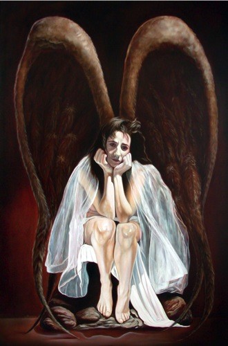 Peinture intitulée "Douleur" par Guy Benson, Œuvre d'art originale, Huile