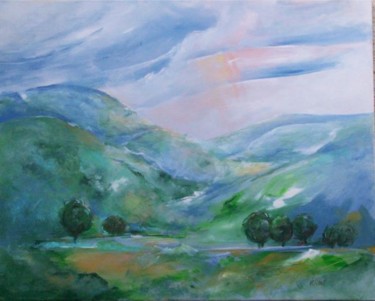 Peinture intitulée "Entre Jura et.... D…" par Anne-Frédérique Ferret, Œuvre d'art originale