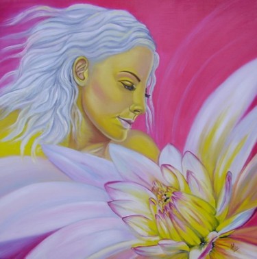 Peinture intitulée "Nymphéa" par Alix, Œuvre d'art originale, Huile