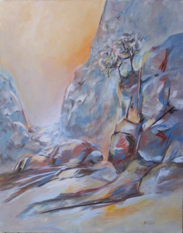 Peinture intitulée "Sec et Rocailleux..…" par Anne-Frédérique Ferret, Œuvre d'art originale
