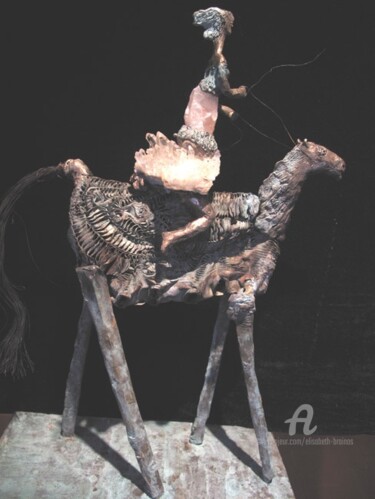 제목이 "Cavalière sur cheva…"인 조형물 Elisabeth Brainos로, 원작, 청동