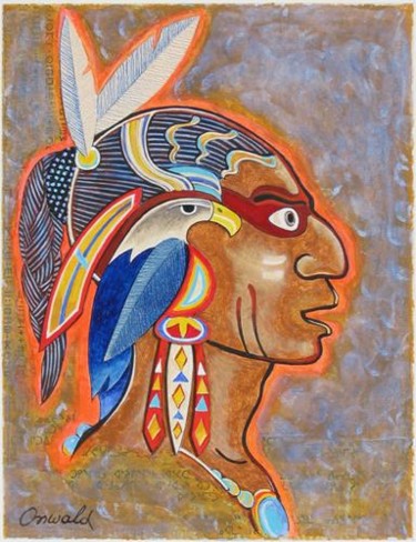 Peinture intitulée "GREAT CHIEF" par Jean-Luc Osswald, Œuvre d'art originale, Acrylique