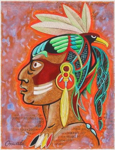 Peinture intitulée "ALGONKIAN" par Jean-Luc Osswald, Œuvre d'art originale, Acrylique