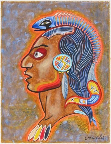 Peinture intitulée "OJIBWA" par Jean-Luc Osswald, Œuvre d'art originale, Acrylique