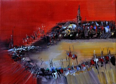 Peinture intitulée "Les coques rouges d…" par Muriel Cayet, Œuvre d'art originale, Huile