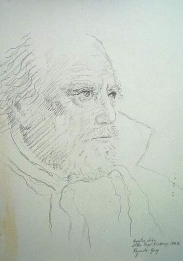 Painting titled "Augustus John at Th…" by Reginald Gray, Original Artwork