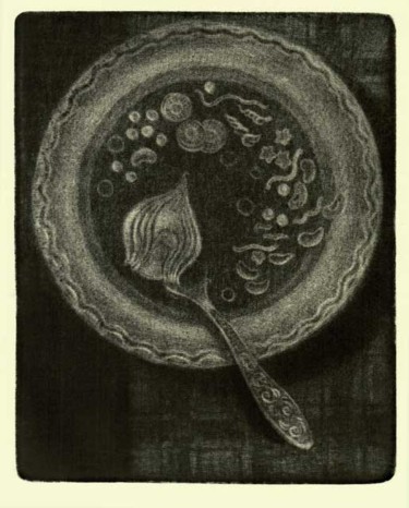 Printmaking titled "Суп" by Kirill Balkosadskii, Original Artwork, Engraving