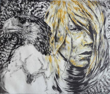 Printmaking titled "Mood flight of the…" by Katerina Evgenieva, Original Artwork, Engraving