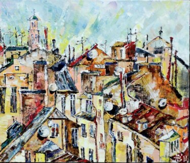제목이 "Lovely roofs"인 미술작품 Natalia Veneva로, 원작, 기름