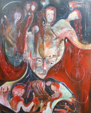 Peinture intitulée "Histoire de  pensées" par Bruno Briatte, Œuvre d'art originale, Huile