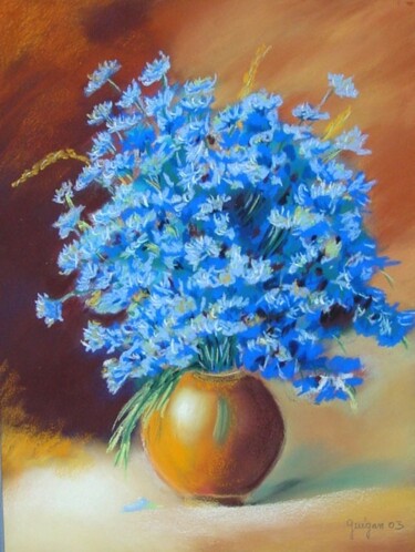 Painting titled "Bleuets" by Maryvonne Kristic (MARLEN), Original Artwork