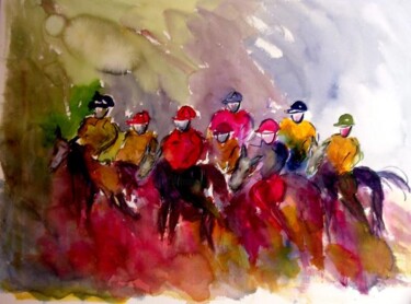 제목이 "La cavalcade."인 미술작품 Bernard Courtalon (courtaloni)로, 원작, 기름