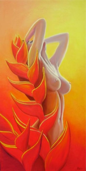 Peinture intitulée "Florès" par Alix, Œuvre d'art originale, Huile