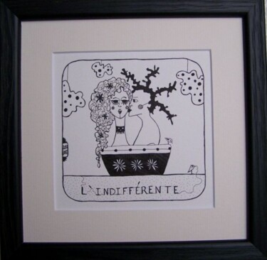 图画 标题为“L'indifférente” 由Lou Kat, 原创艺术品, 墨