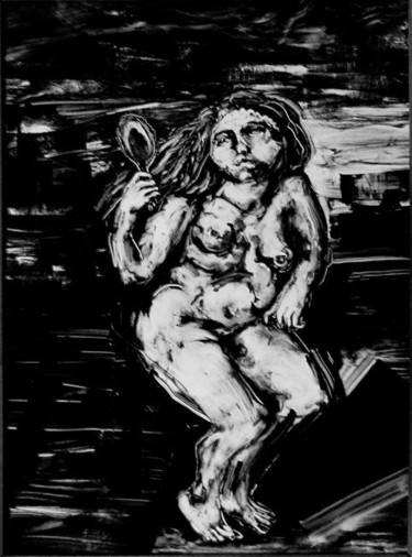 Artisanat intitulée "Femme au miroir." par Frhégo, Œuvre d'art originale