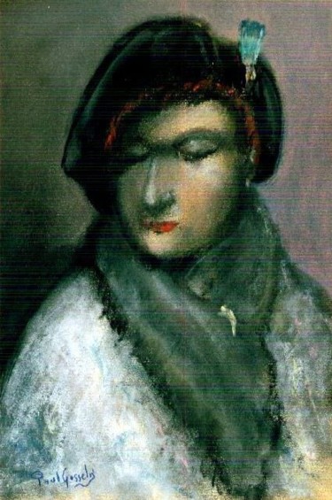 Schilderij getiteld "D rode lippen - Imp…" door Paul Gosselin, Origineel Kunstwerk, Olie